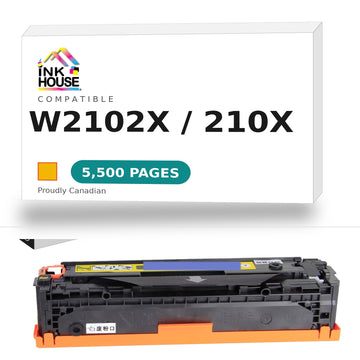 Compatible for HP 210X W2102X Yellow Toner Cartridge High Yield of 210A (Updated CHIP)