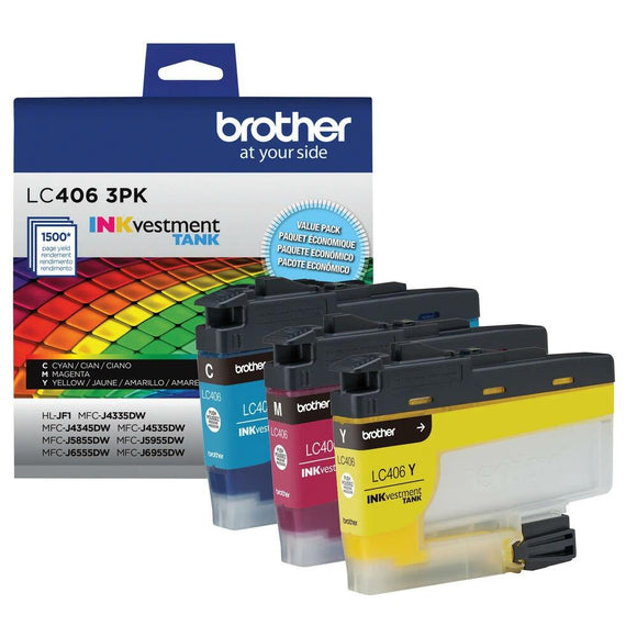 Brother LC406 Original Ink Cartridge Combo C/M/Y