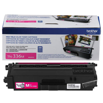 BROTHER TN336M Original Magenta Toner Cartridge High Yield for use in HLL8250CDN, HLL8350CDW, HLL8350CDWT, MFCL8600CDW, MFCL8850CDW