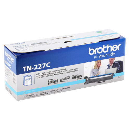 Brother TN227C Original Cyan Toner Cartridge High Yield for use in HL-L3210CW, HL-L3230CDW, HL-L3270CDW, HL-L3290CDW, MFC-L3710CW, MFC-L3750CDW, MFC-L3770CDW