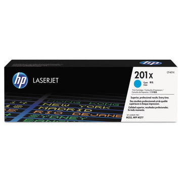 HP 201X (CF401X) Original Cyan Toner Cartridge High Yield for use in Color LaserJet Pro M252dw, Color LaserJet Pro MFP M277, Color LaserJet Pro MFP M277dw, Color LaserJet Pro MFP M277n