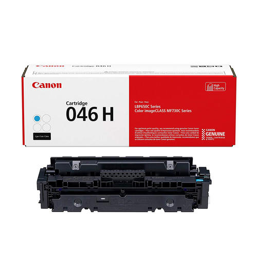 CANON 046H Original Cyan Toner Cartridge High Yield for use in ImageClass MF731cdw, ImageClass MF733Cdw, ImageCLASS LBP654Cdw, ImageCLASS MF735Cdw, iSENSYS LBP653Cdw