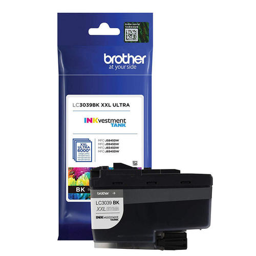 Brother LC3039BK Original Black Ink Cartridge Ultra High Yield for use in MFCJ5845DW, MFCJ5845DW XL, MFCJ5945DW, MFCJ6545DW, MFCJ6545DW XL, MFCJ6945DW