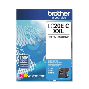 Brother LC20EC Original Cyan Ink Cartridge Extra High Yield for use in MFCJ5920DW, MFCJ775DW, MFCJ775DW XL, MFCJ785DW, MFCJ985DW, MFCJ985DW XL