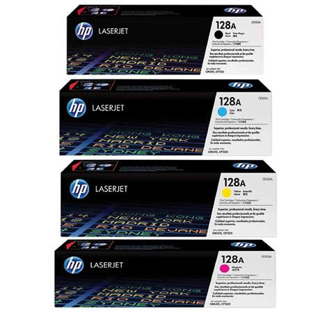 Original HP 128A Combo Toner Cartridges (CE320A,321,322,323 Black,Cyan,Magenta,Yellow)