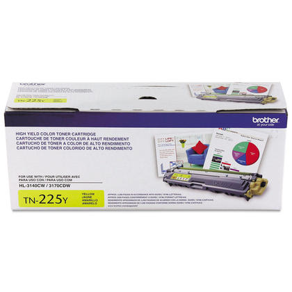 Original Brother TN-225 Y New Yellow Toner Cartridge (High Capacity Version of TN221)