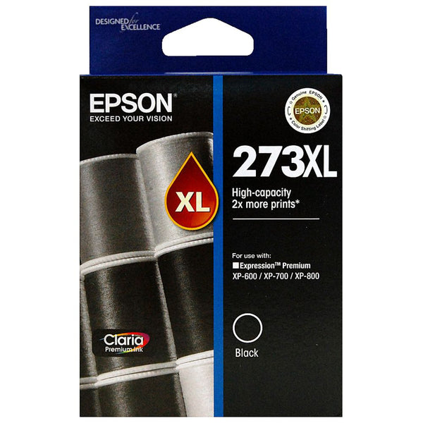Original Epson 273XL, Black Ink Cartridge, High Capacity (T273XL020)