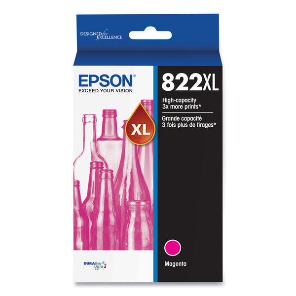 Epson T822XL T822XL320-S Original Magenta Ink Cartridge High Yield for use in WorkForce Pro WF-3820, WorkForce Pro WF-4820, WorkForce Pro WF-4830, WorkForce Pro WF-4834