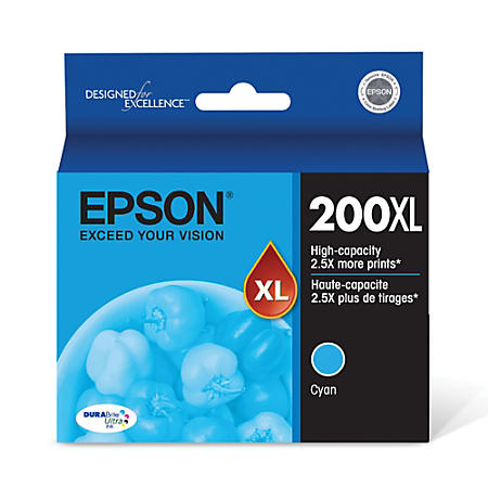 Original Epson 200XL, Cyan Ink Cartridge, High Capacity (T200XL220)