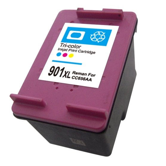 HP 901XL Color Remanufactured Inkjet Cartridge- High Capacity (CC655AN)