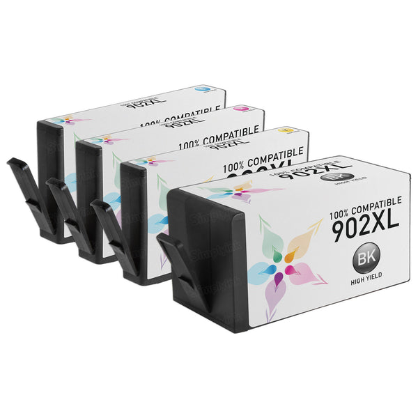 Remanufactured ( Compatible ) HP 902XL BK/C/M/Y Ink Cartridge Combo Set (High Yield)