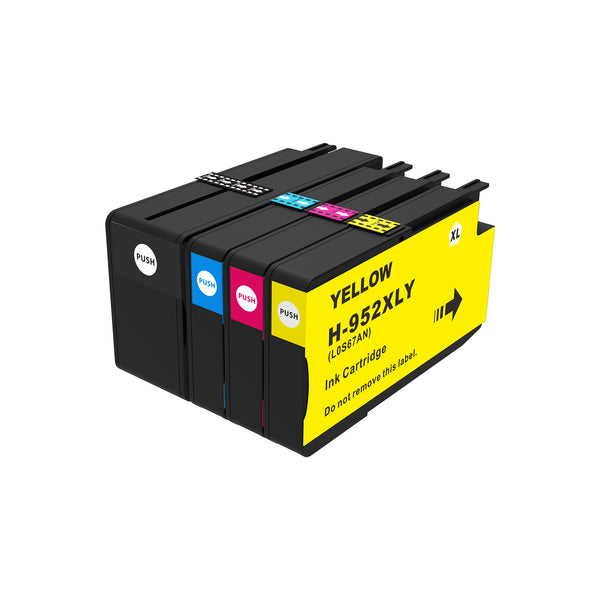 Remanufactured ( Compatible ) HP 952XL BK/C/M/Y Ink Cartridge Combo Set High Yield