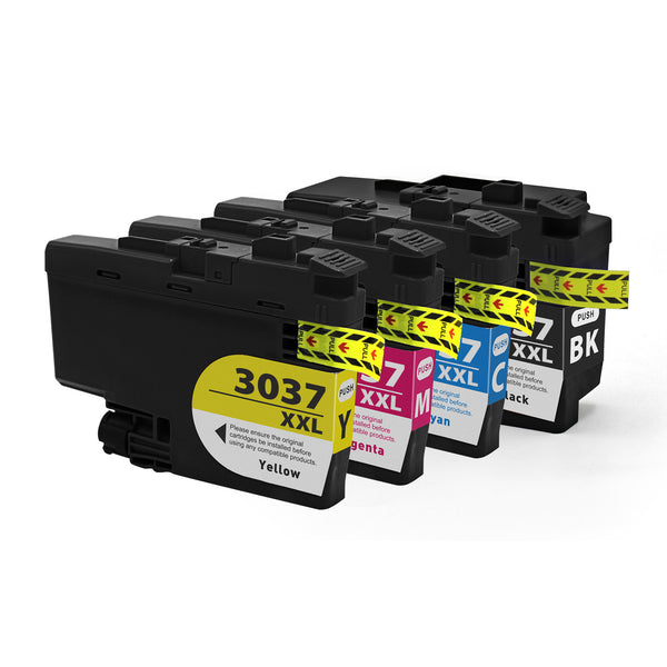 Brother LC3037 Compatible Ink Cartridge Combo Extra High Yield BK/C/M/Y for use in MFC-J5845DW, MFC-J5845DW XL, MFC-J5945DW, MFC-J6545DW, MFC-J6545DW XL, MFC-J6945DW