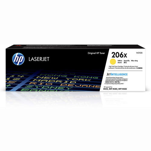 HP 206X W2112X Original Yellow High Yield Toner Cartridges - for use in Color LaserJet Pro M255, M283