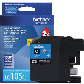 Original Brother LC105C Cyan Ink Cartridge, Super HighYield