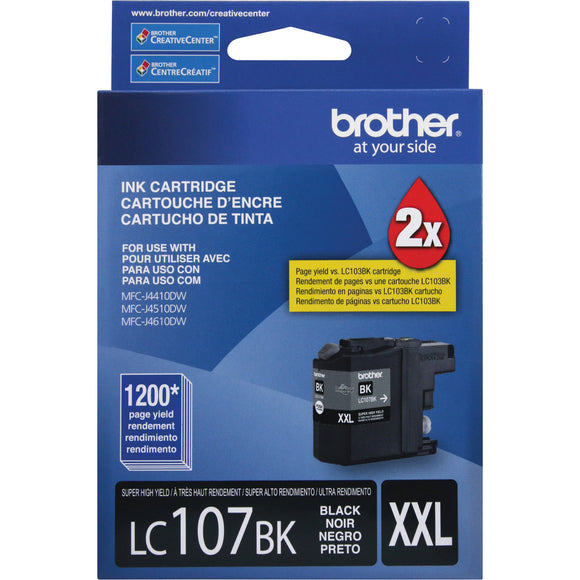 Original Brother LC107BKS Black Ink Cartridge, Extra HighYield