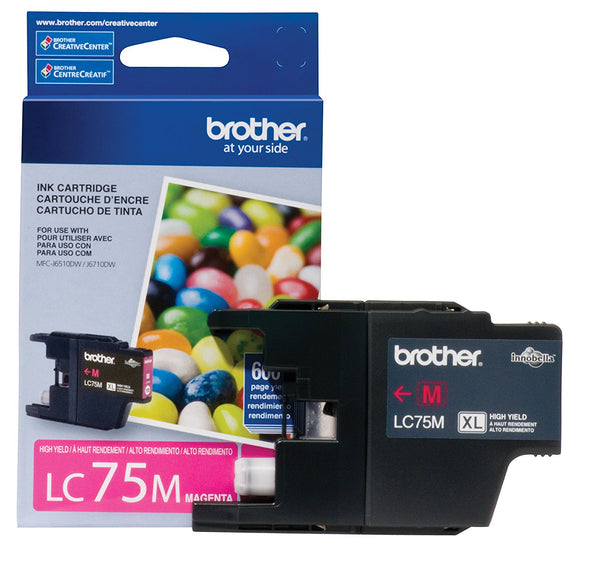 Brother LC75M Magenta Ink Cartridge, High Yield