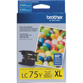 Brother LC75Y Yellow Ink Cartridge, High Yield