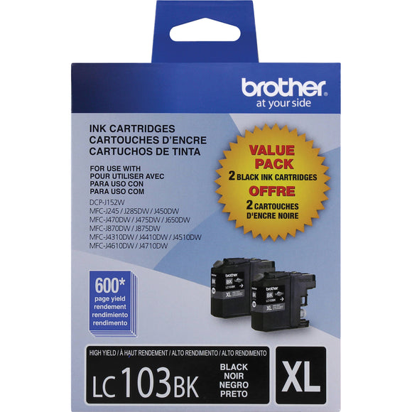Original Brother LC103BKS Black Ink Cartridge, HighYield