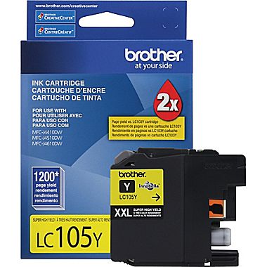 Original Brother LC105Y Yellow Ink Cartridge, Super High-Yield