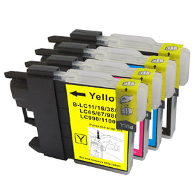 Brother LC-61 New Compatible Inkjet Cartridge - Combo Pack of 4 (BK,C,M,Y)