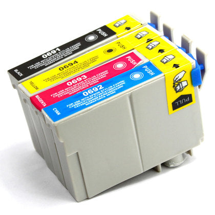 Epson T069 New Compatible Inkjet Cartridges - Combo Pack of 4 (BK,C,M,Y)