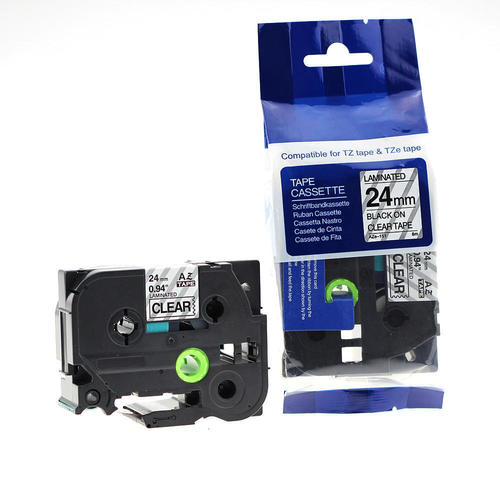 Brother TZe151 Label Tape, 24mm (0.94"), Black on Clear, Compatible