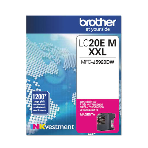 Brother LC20E Original Ink Cartridge Extra High Yield BK/C/M/Y for use in MFCJ5920DW, MFCJ775DW, MFCJ775DW XL, MFCJ785DW, MFCJ985DW, MFCJ985DW XL