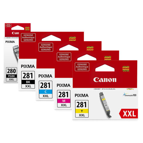 Canon PGI-280XXL CLI-281XXL Original Ink Cartridge Extra High Yield Combo PB/BK/C/M/Y