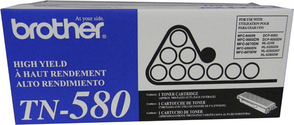 Original Brother TN-580 New Black Toner Cartridge - High Capacity