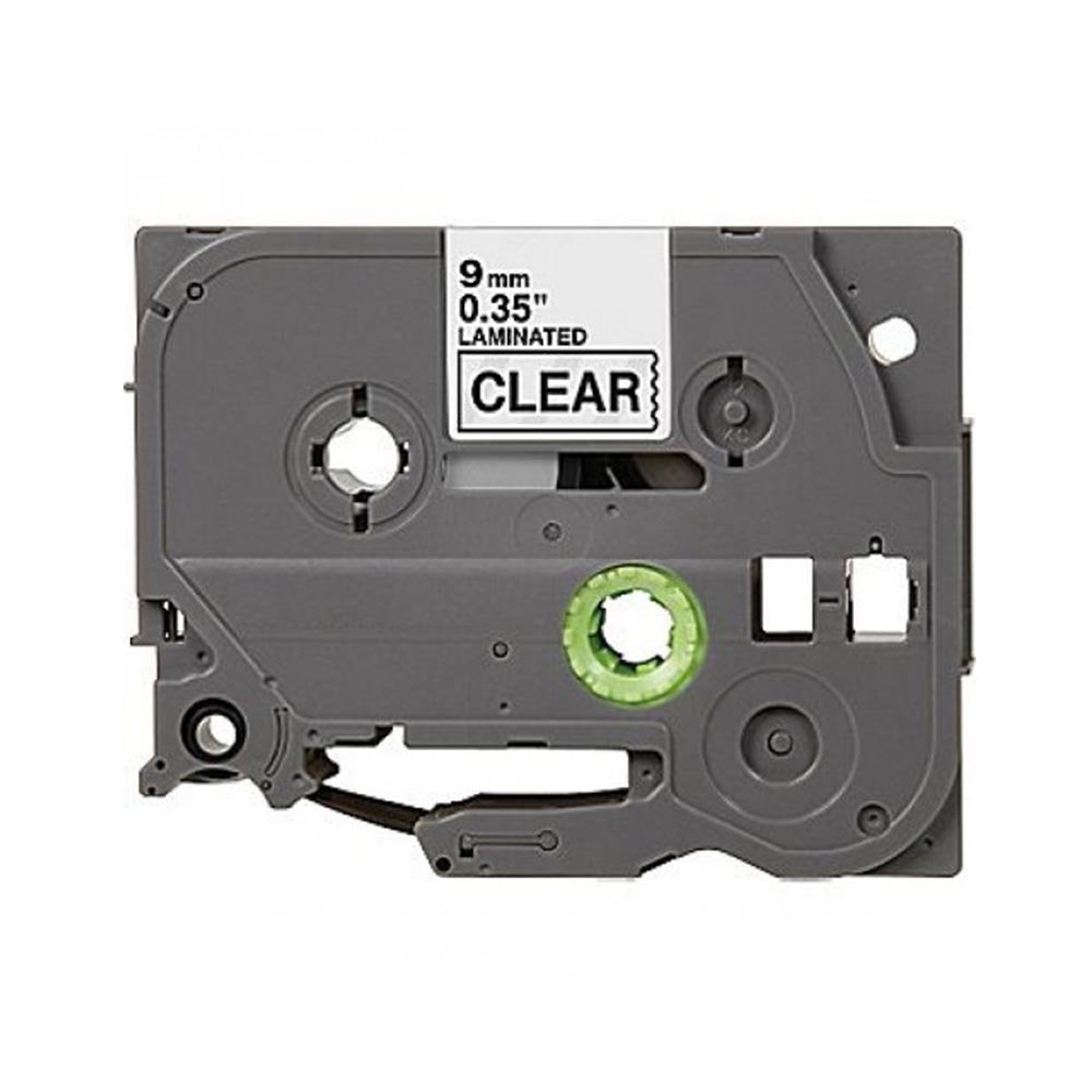 COMPATIBLE Brother Label Tape, 9mm Black on Clear, TZE121