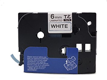 COMPATIBLEBrother Label Tape, 6mm Black on White, TZE211