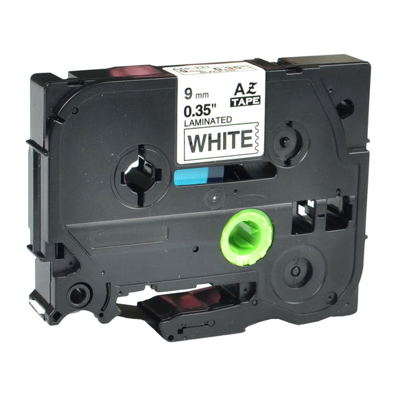 COMPATIBLE Brother Label Tape, 9mm Black on White, TZE221