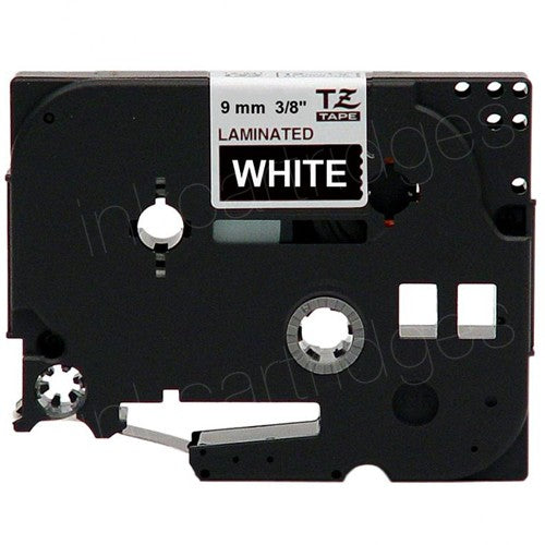 COMPATIBLE Brother Label Tape, 9mm White on Black, TZE325