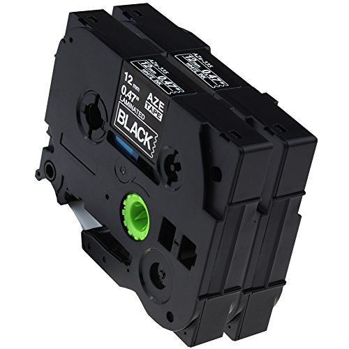 COMPATIBLE Brother Label Tape, 12mm White on Black, TZE335